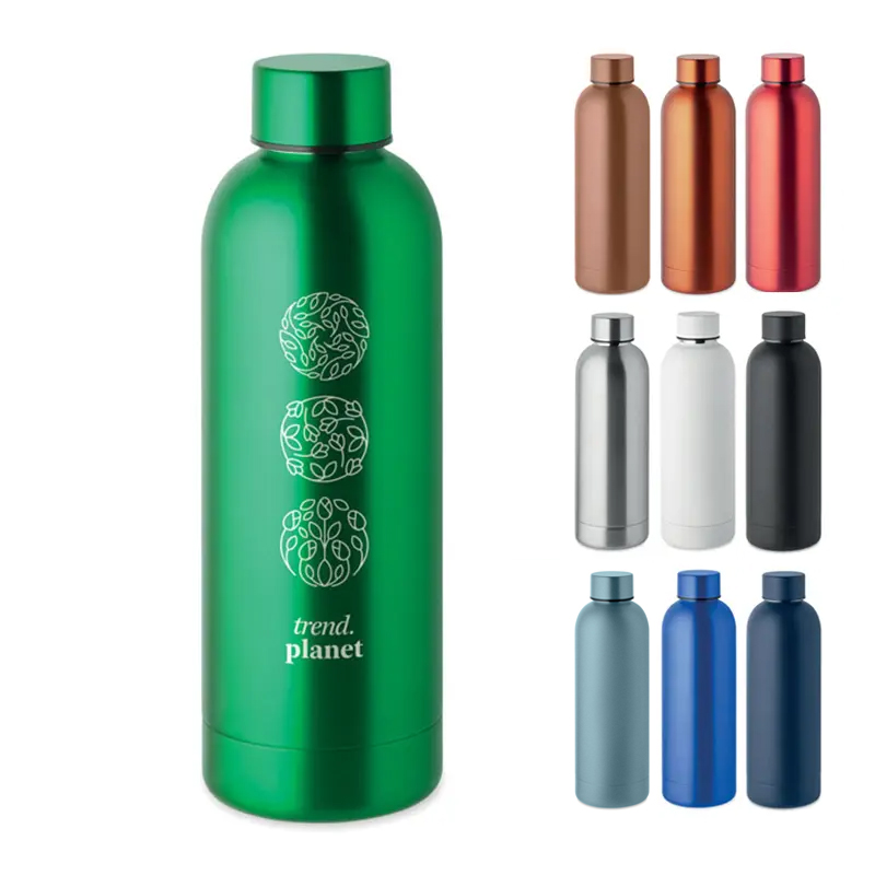 Dubbelwandige fles gerecycleerd RVS