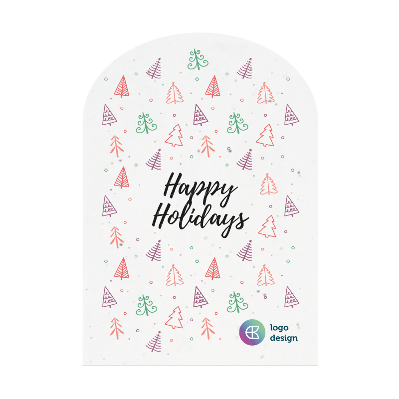 Groeipapier kaart A5 halfrond | kerst