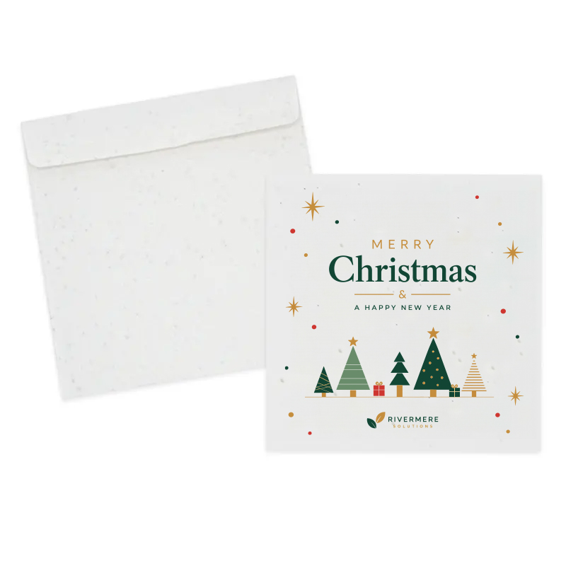 Groeipapier kerstkaart 21 x 21 cm