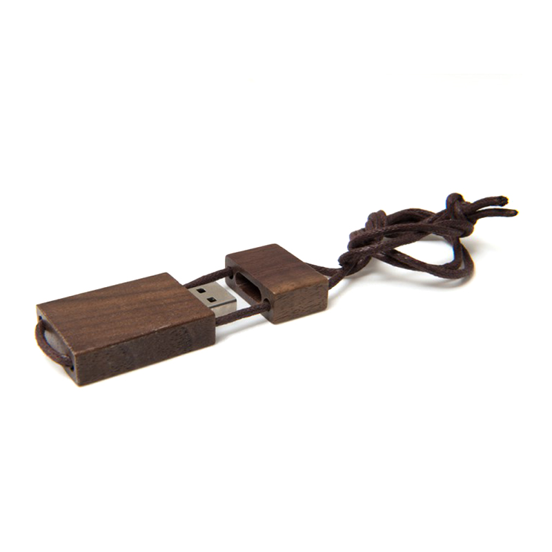 Houten USB-stick met touwtje - Afbeelding 2