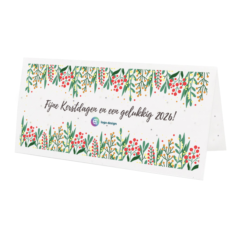 Kerstkaart groeipapier gevouwen