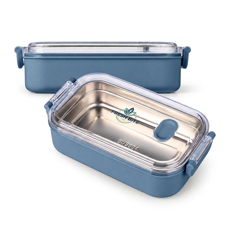 Lunchbox met gerecycled RVS