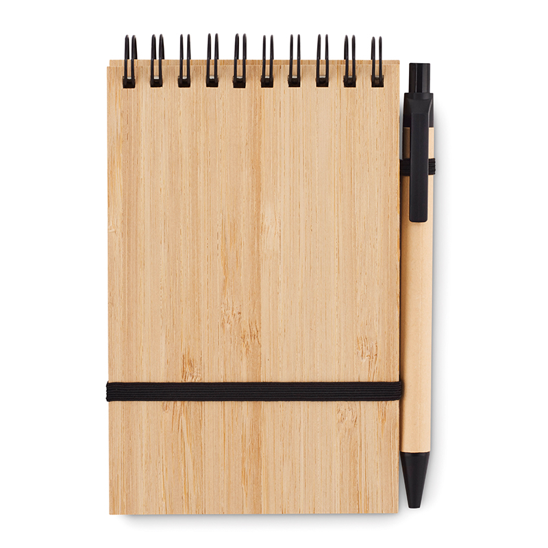 Bamboe notitieboek A6 met pen - Afbeelding 2