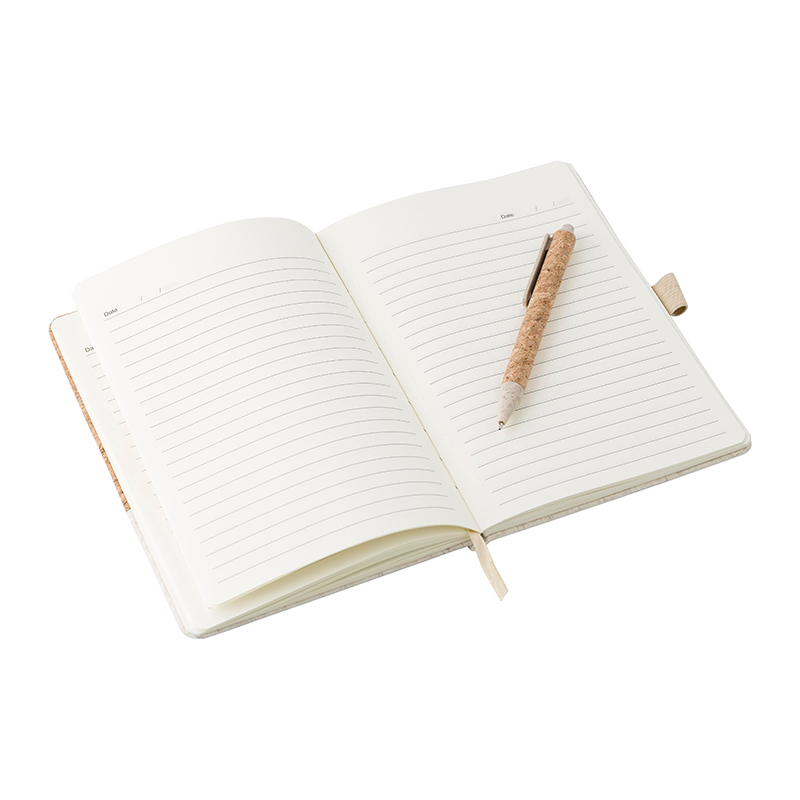 Kurken notitieboek met pen - Afbeelding 2