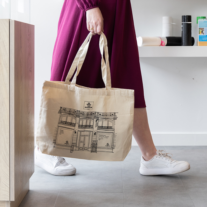 Canvas shopper groot ecru - Afbeelding 3