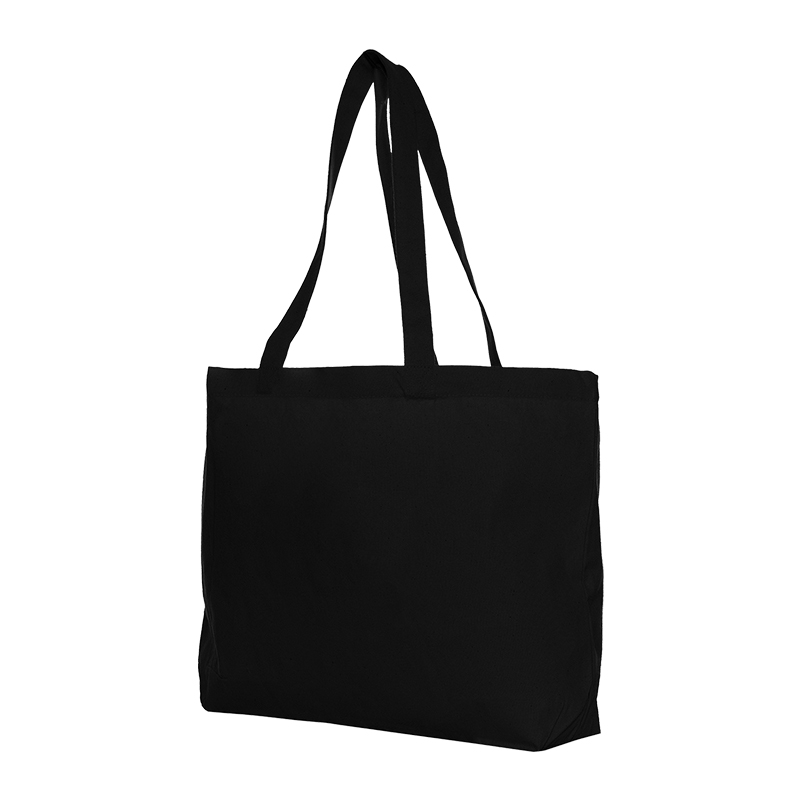 Canvas shopper groot zwart - Afbeelding 2