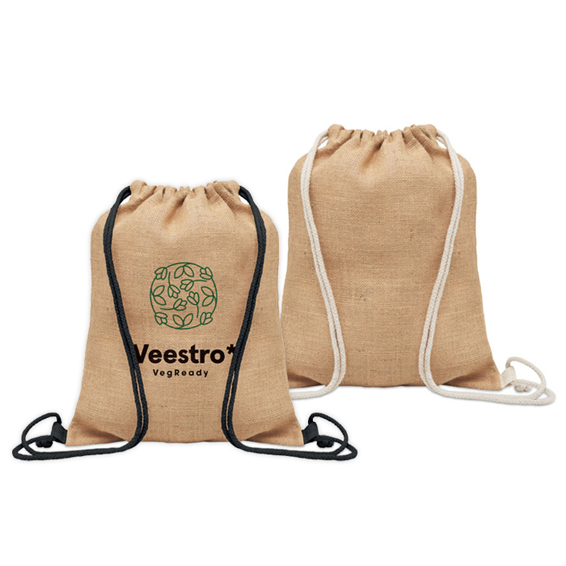 Jute rugzak met koord | Eco geschenk