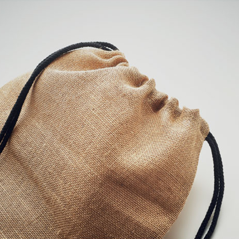 Jute rugzak met koord - Afbeelding 3