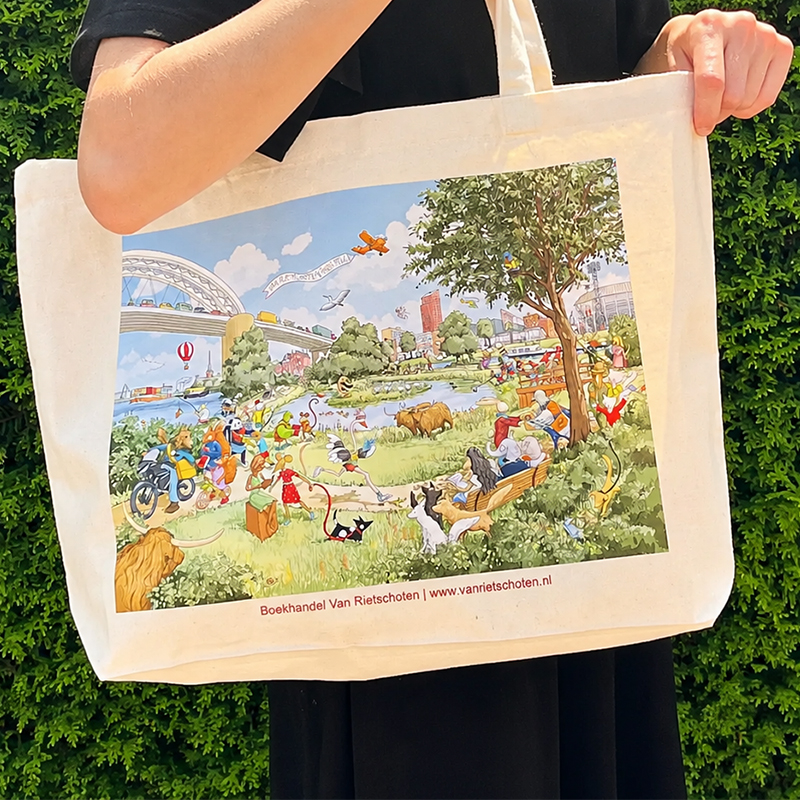 Canvas shopper groot ecru - Afbeelding 4