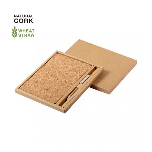 Notitieboek set van kurk en tarwestro - Image 1
