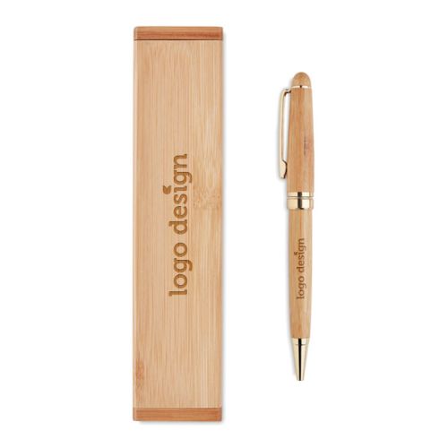 Bamboe balpen in giftbox - Afbeelding 1