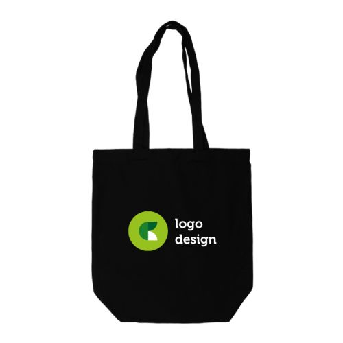 Canvas shopper klein zwart - Afbeelding 4