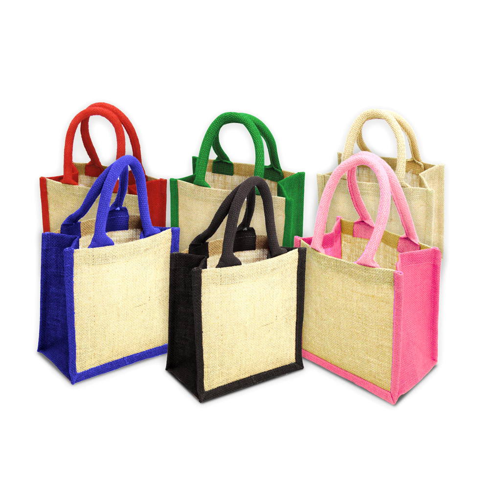 Jute tas gekleurd | mini | Eco geschenk